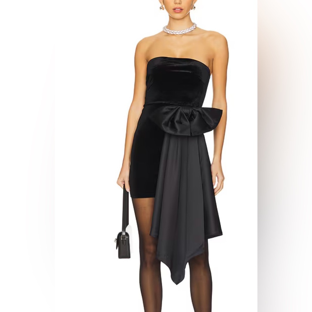 Black mini dress with bow